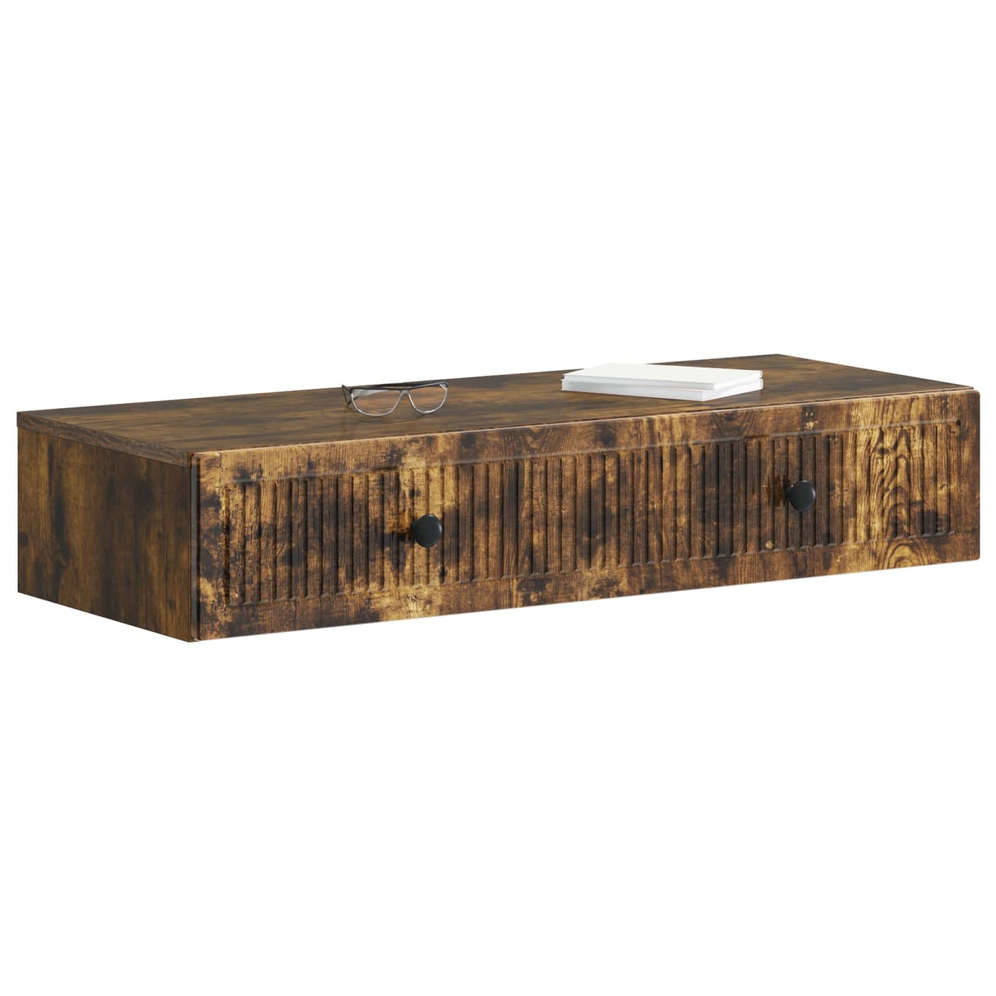 Wall-Mounted Side Table Smoked Oak 87.5 x 34.5 x 17 cm