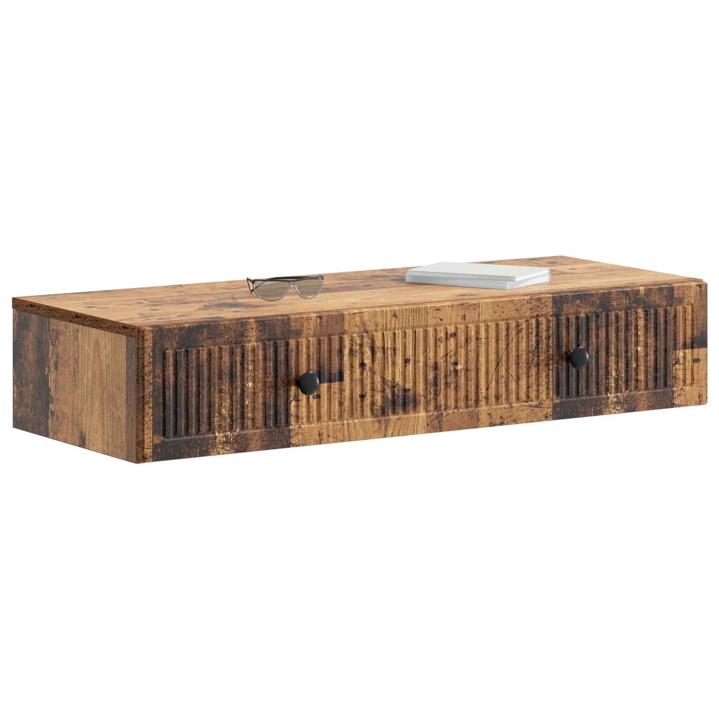 Wall-Mounted Side Table Old Wood 87.5 x 34.5 x 17 cm