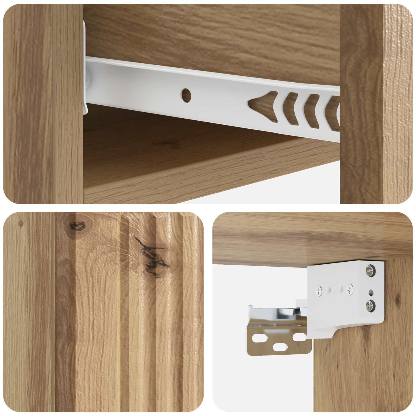 Wall-Mounted Side Table Artisan Oak 87.5 x 34.5 x 17 cm