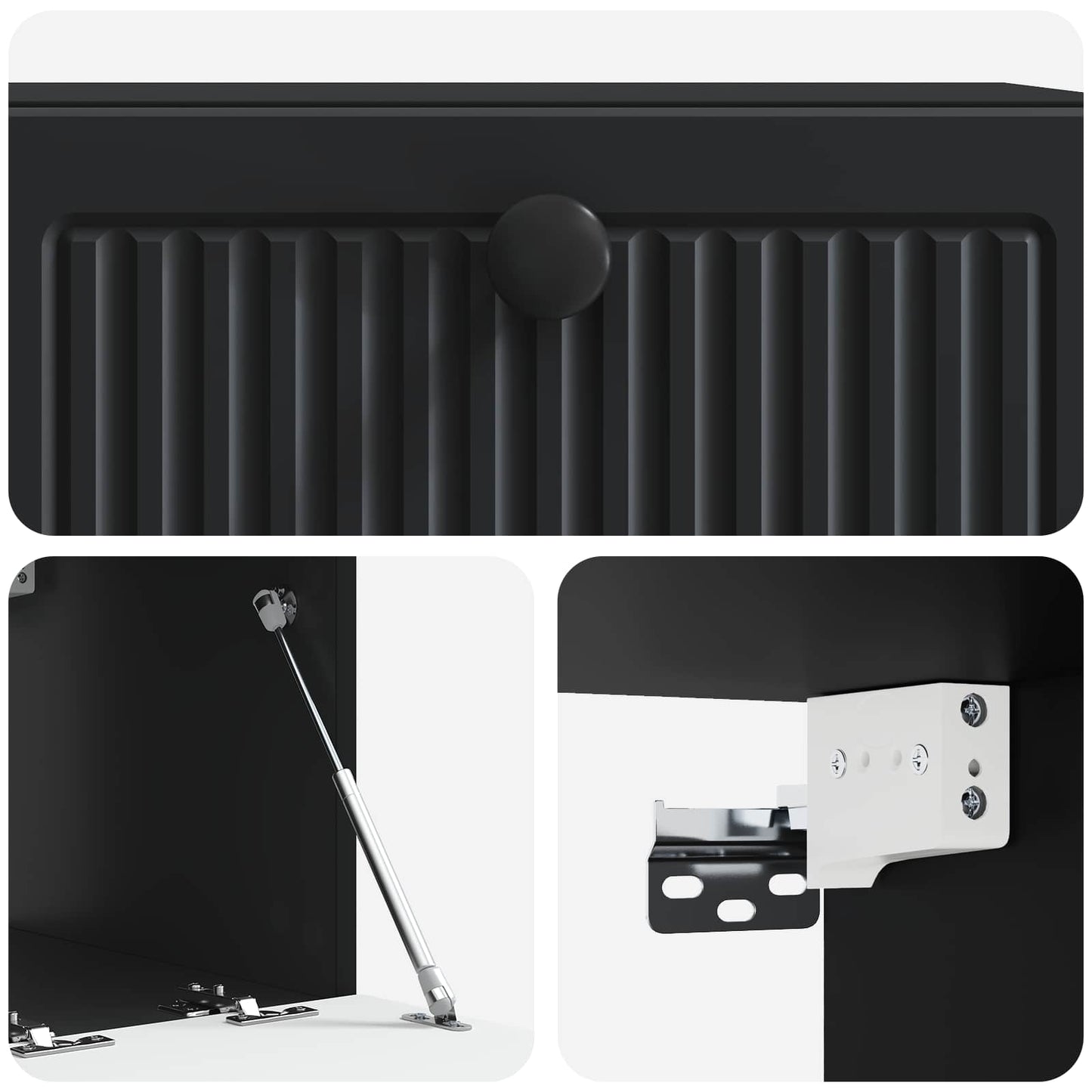 Wall-Mounted TV Cabinet Black 59.5 x 41 x 30 cm Engineered Wood