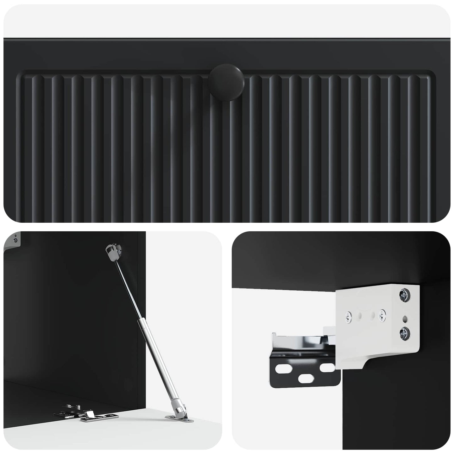 Wall-Mounted TV Cabinet Black 78.5 x 41 x 30 cm Engineered Wood