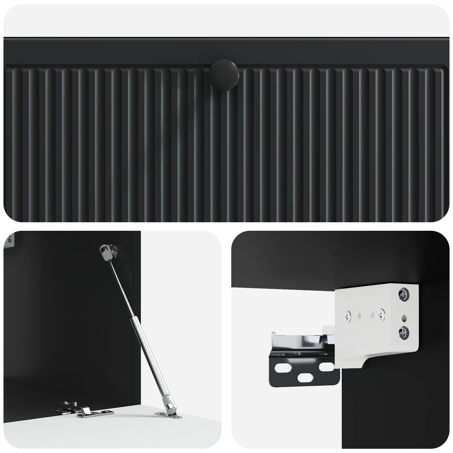 Wall-Mounted TV Cabinet Black 98 x 41 x 30 cm Engineered Wood