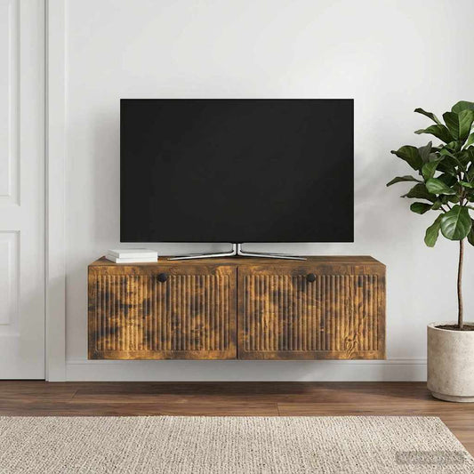 Wall-Mounted TV Cabinet Wall-mounted Smoked Oak 98 x 41 x 30 cm