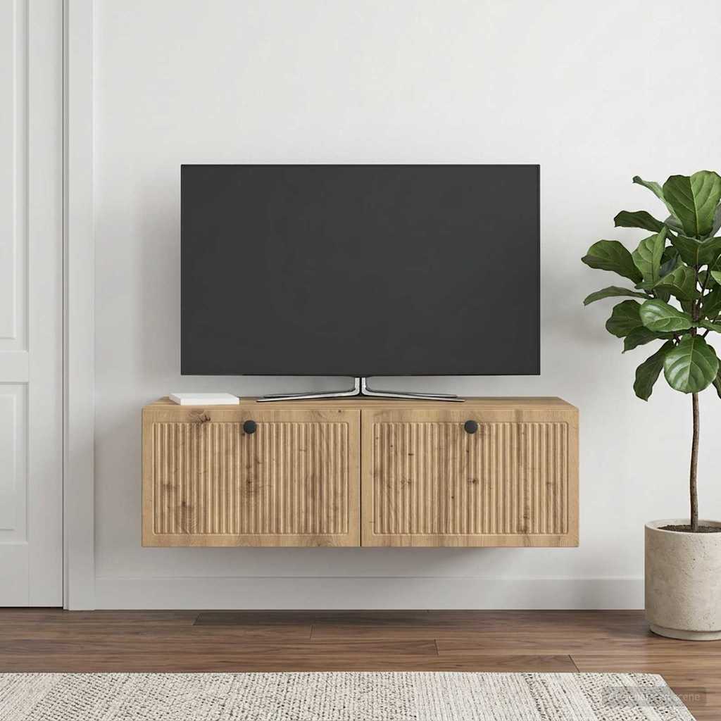 Wall-Mounted TV Cabinet 98 x 41 x 30 cm Artisan Oak