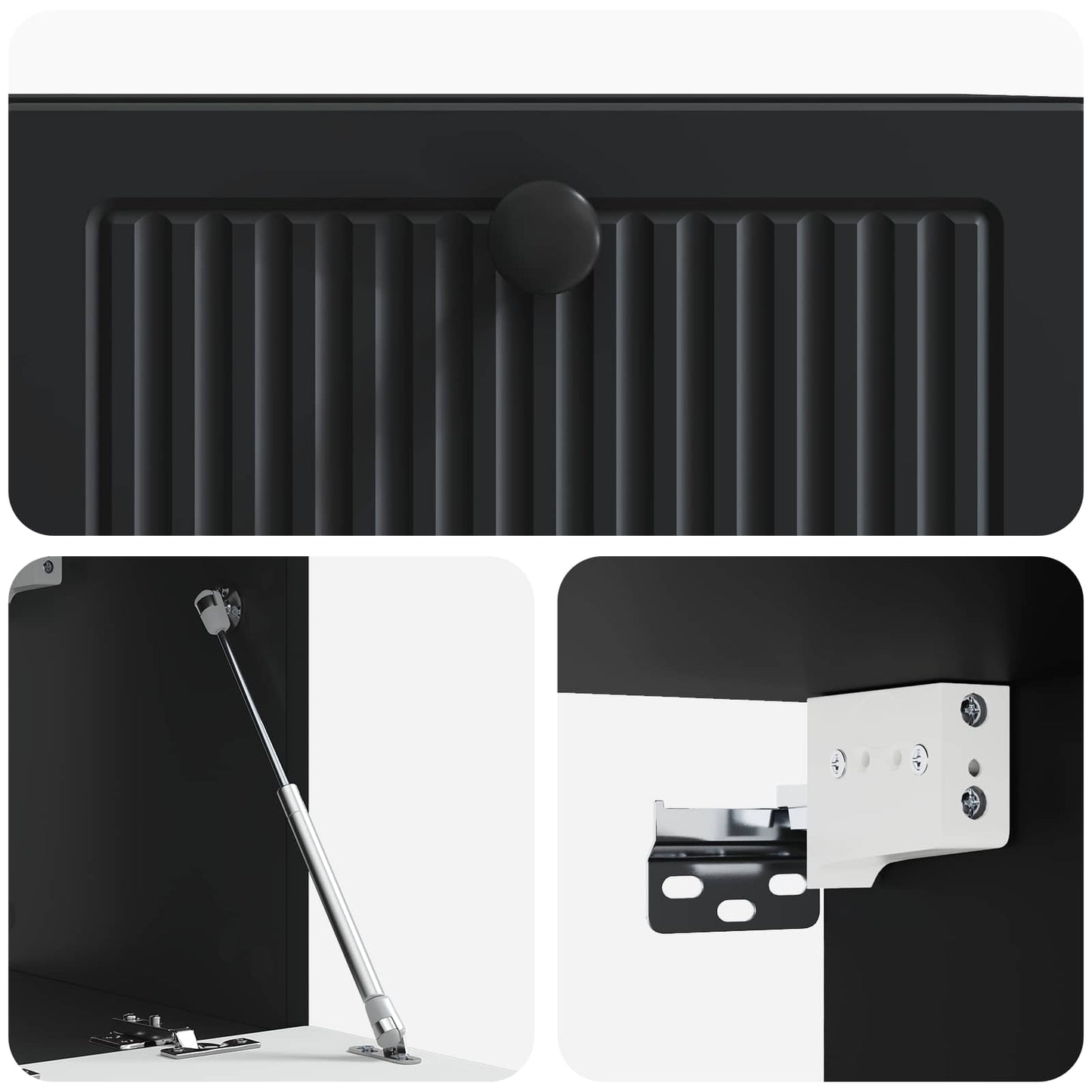 Wall-Mounted TV Cabinet Black 59.5 x 31 x 30 cm Engineered Wood