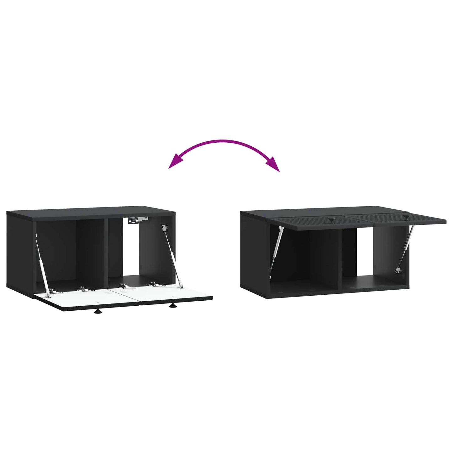 Wall-Mounted TV Cabinet Black 59.5 x 31 x 30 cm Engineered Wood