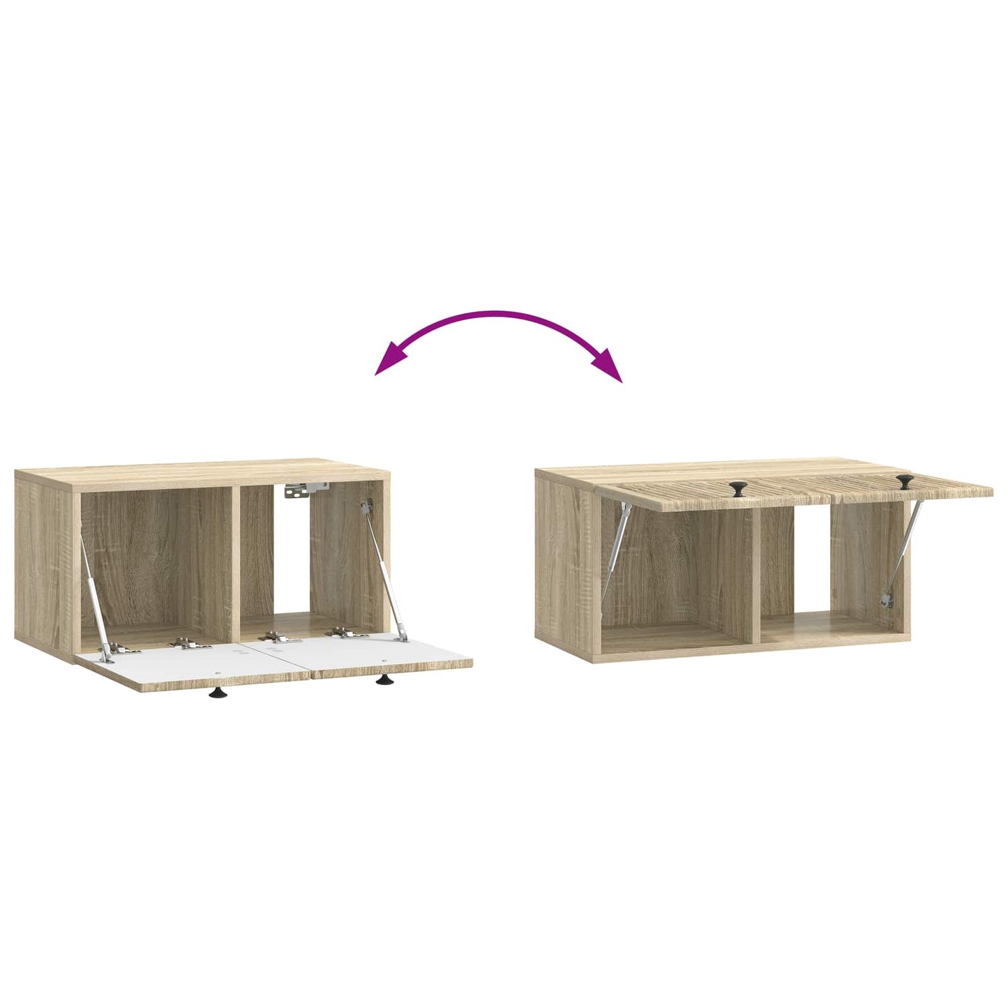 Wall-Mounted TV Cabinet Sonoma Oak 59.5 x 31 x 30 cm