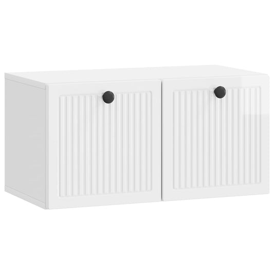 Wall-Mounted TV Cabinet High Gloss White 59.5 x 31 x 30 cm