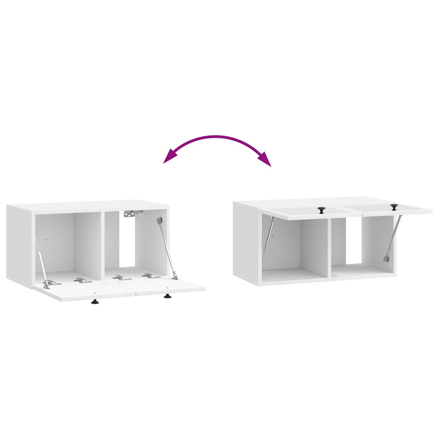 Wall-Mounted TV Cabinet High Gloss White 59.5 x 31 x 30 cm