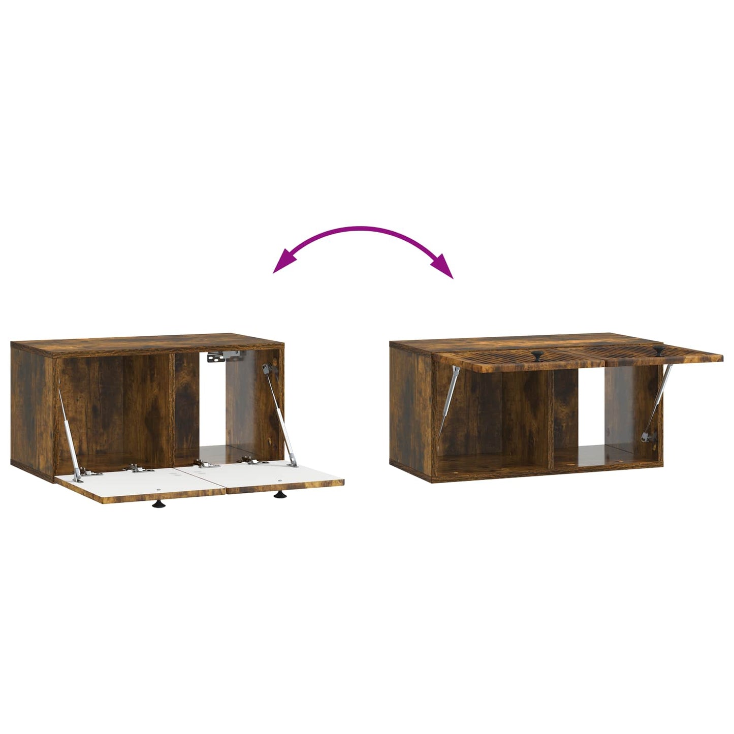 Wall-Mounted TV Cabinet Smoked Oak 59.5 x 31 x 30 cm