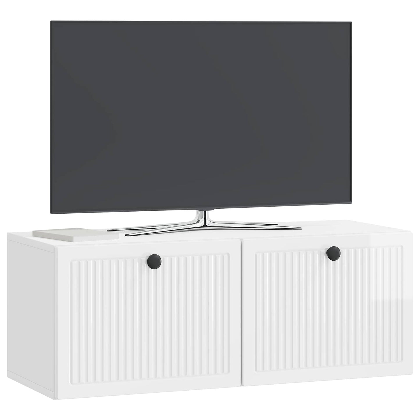 Wall-Mounted TV Cabinet High Gloss White 78.5 x 31 x 30 cm
