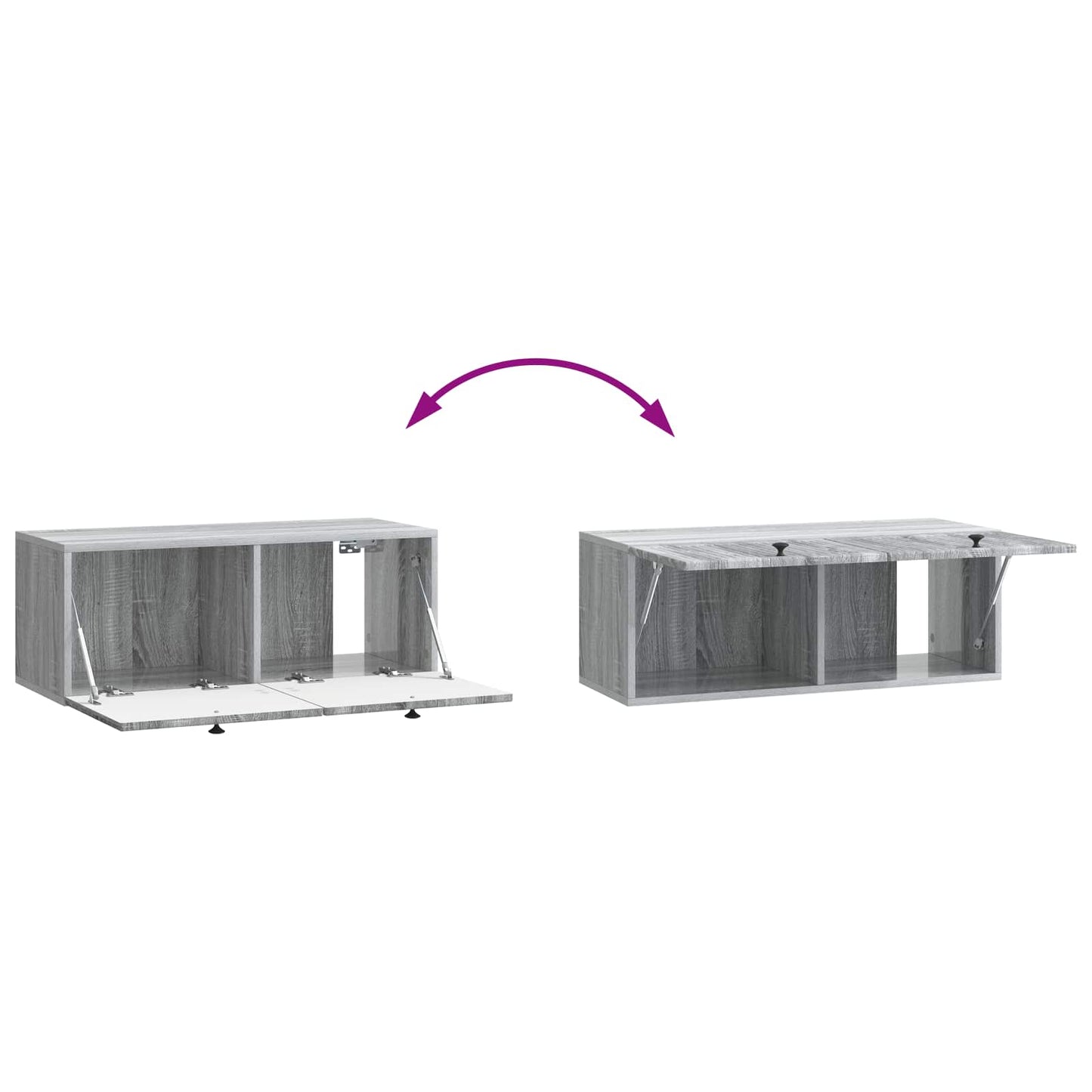 Wall-Mounted TV Cabinet Grey Sonoma 78.5 x 31 x 30 cm