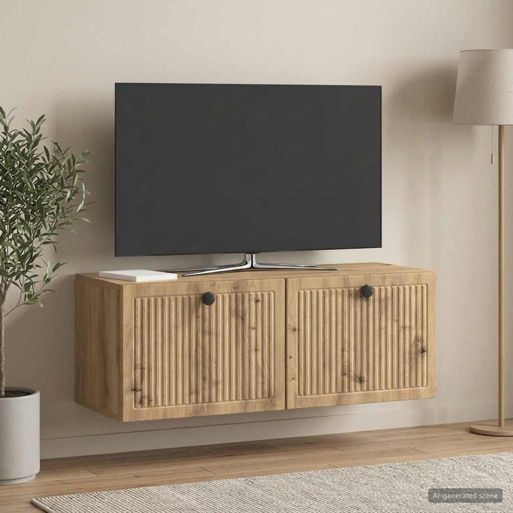 Wall-Mounted TV Cabinet 78.5 x 31 x 30 cm Artisan Oak