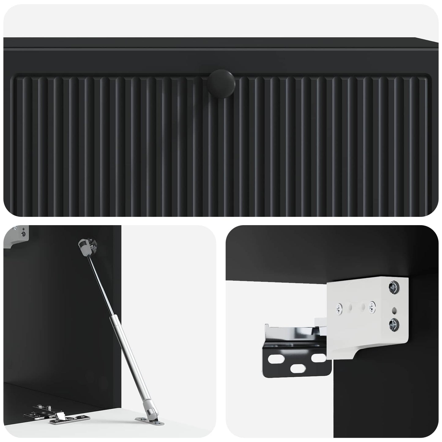 Wall-Mounted TV Cabinet Black 98 x 31 x 30 cm Engineered Wood