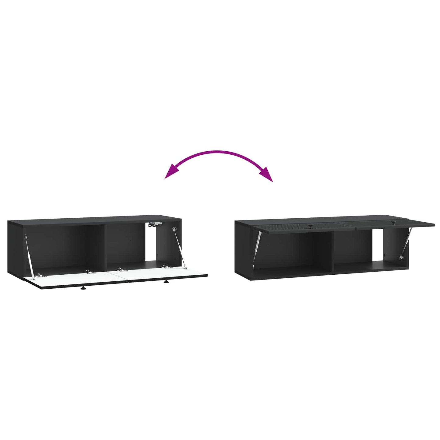 Wall-Mounted TV Cabinet Black 98 x 31 x 30 cm Engineered Wood