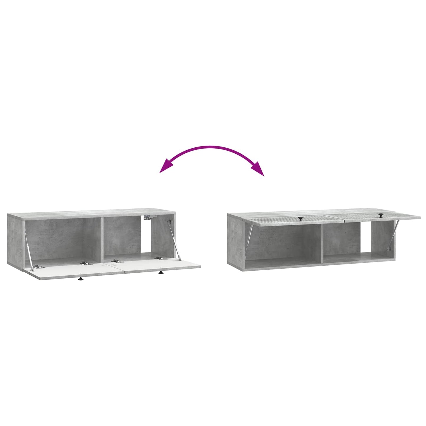 Wall-Mounted TV Cabinet Concrete Grey 98 x 31 x 30 cm