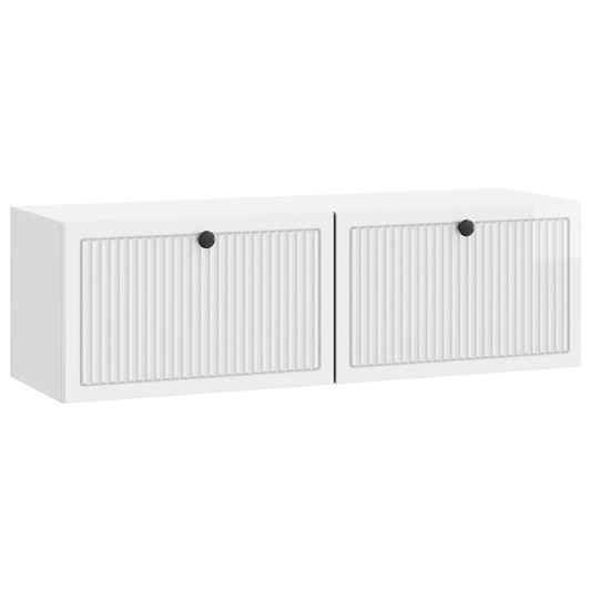 Wall-Mounted TV Cabinet High Gloss White 98 x 31 x 30 cm