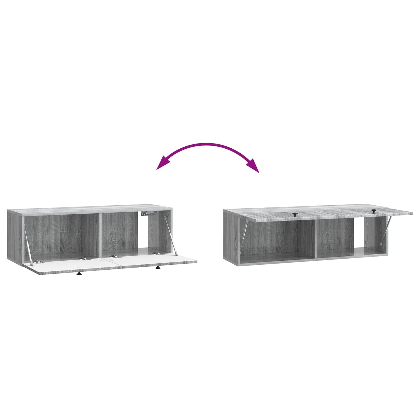 Wall-Mounted TV Cabinet Grey Sonoma 98 x 31 x 30 cm