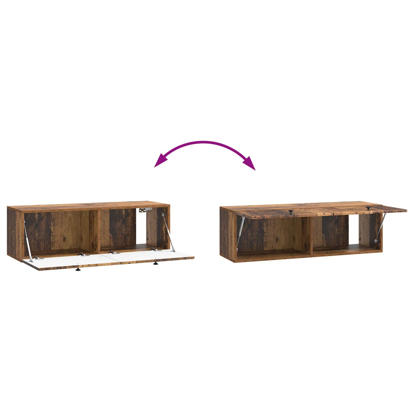 Wall-Mounted TV Cabinet Wall-mounted Old Wood 98 x 31 x 30 cm