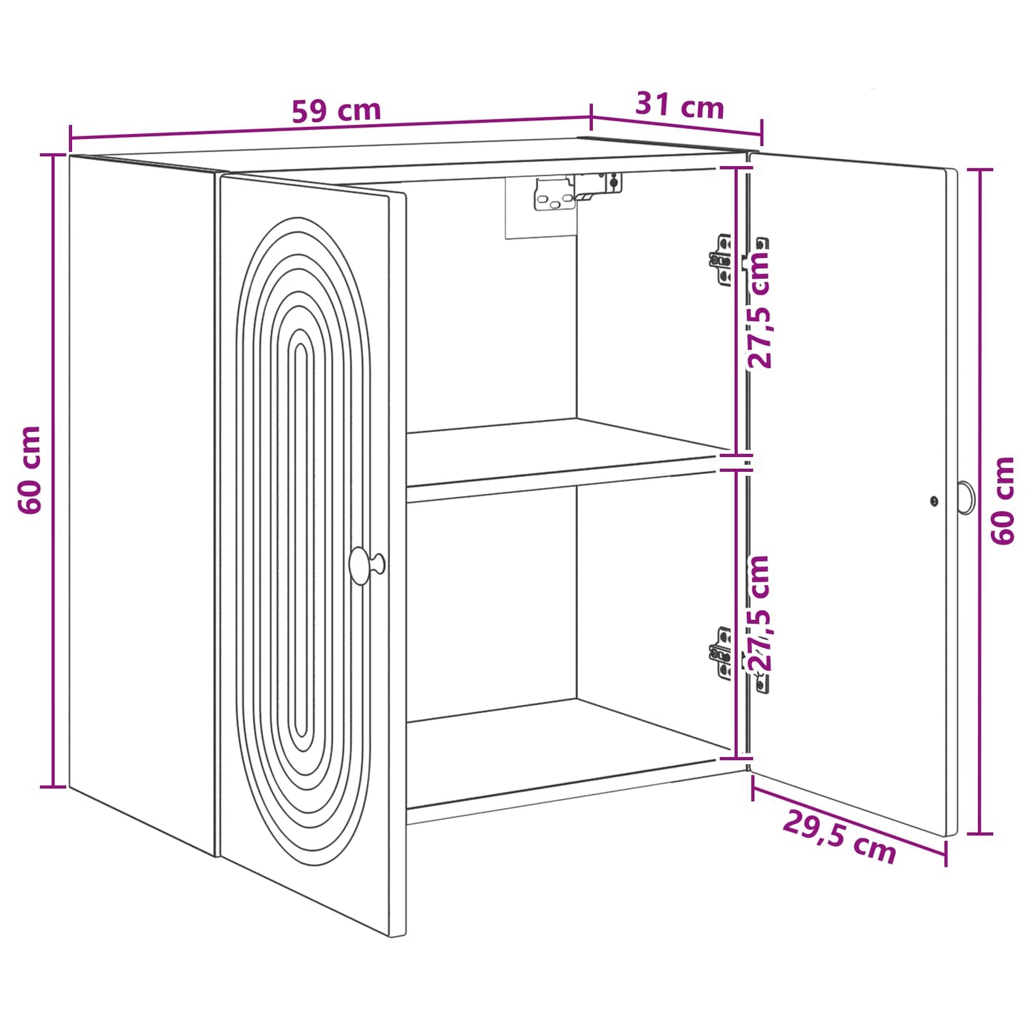 Wall-Mounted Cabinet Artisan Oak 59 x 31 x 60 cm