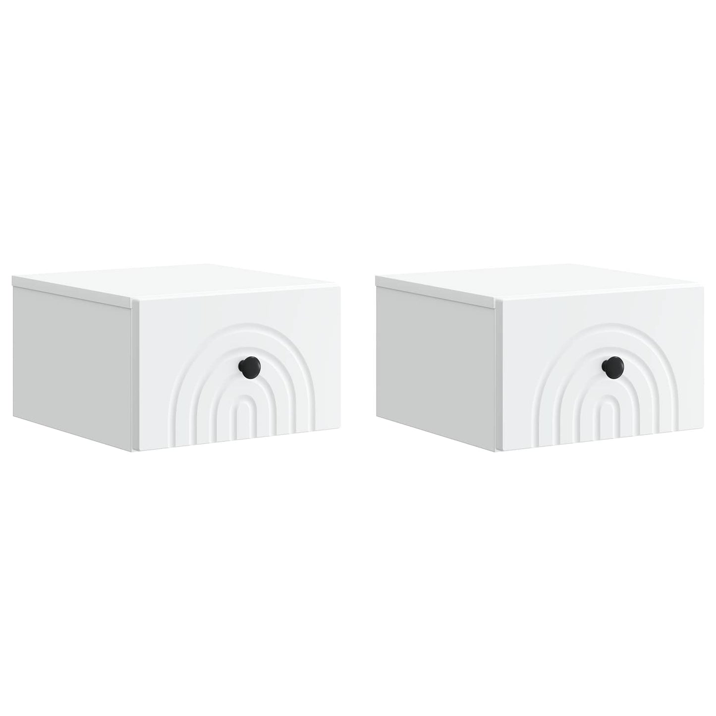 Wall-Mounted Bedside Cabinet 2 pcs White 33 x 34.5 x 20 cm