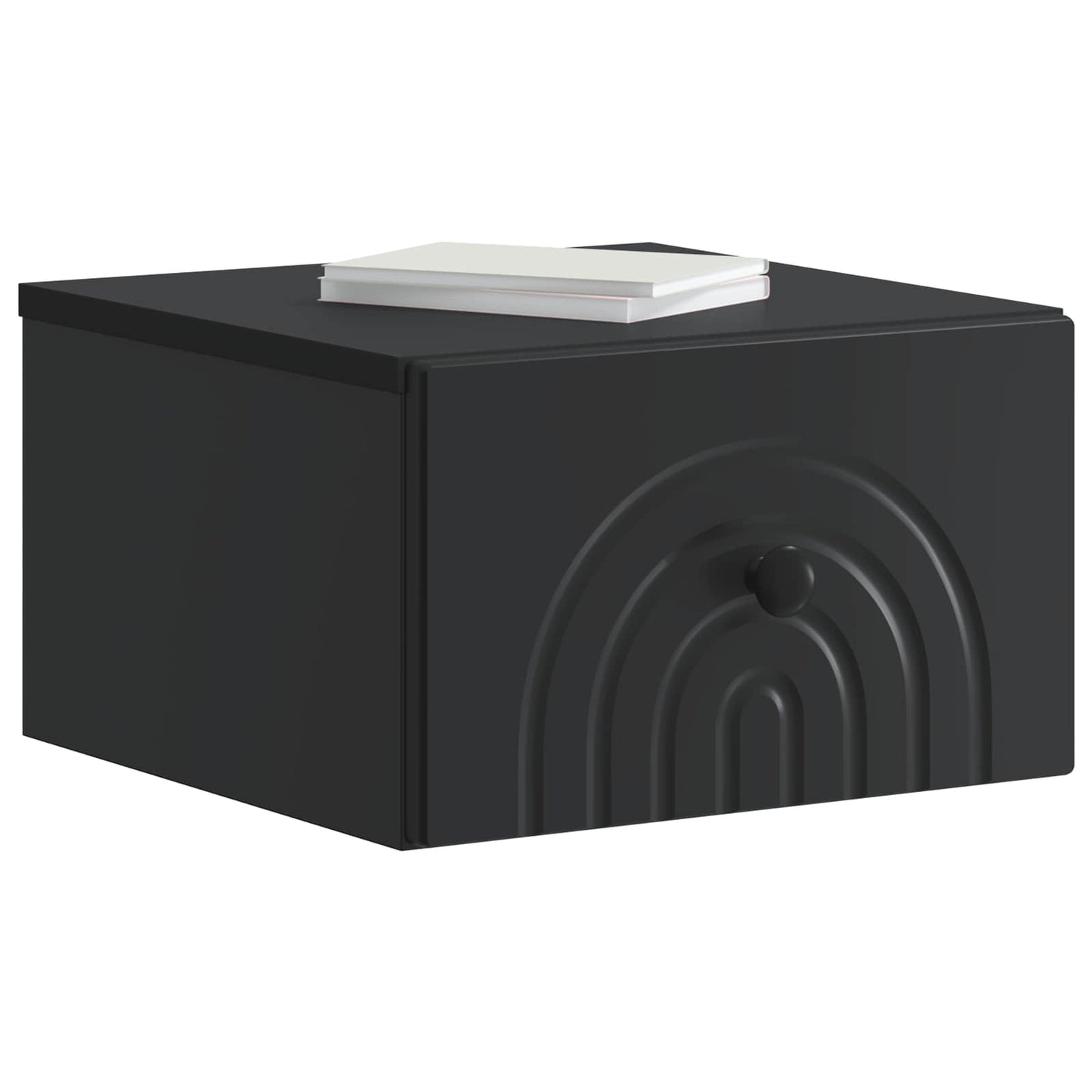 Wall-Mounted Bedside Cabinet Black 33 x 34.5 x 20 cm