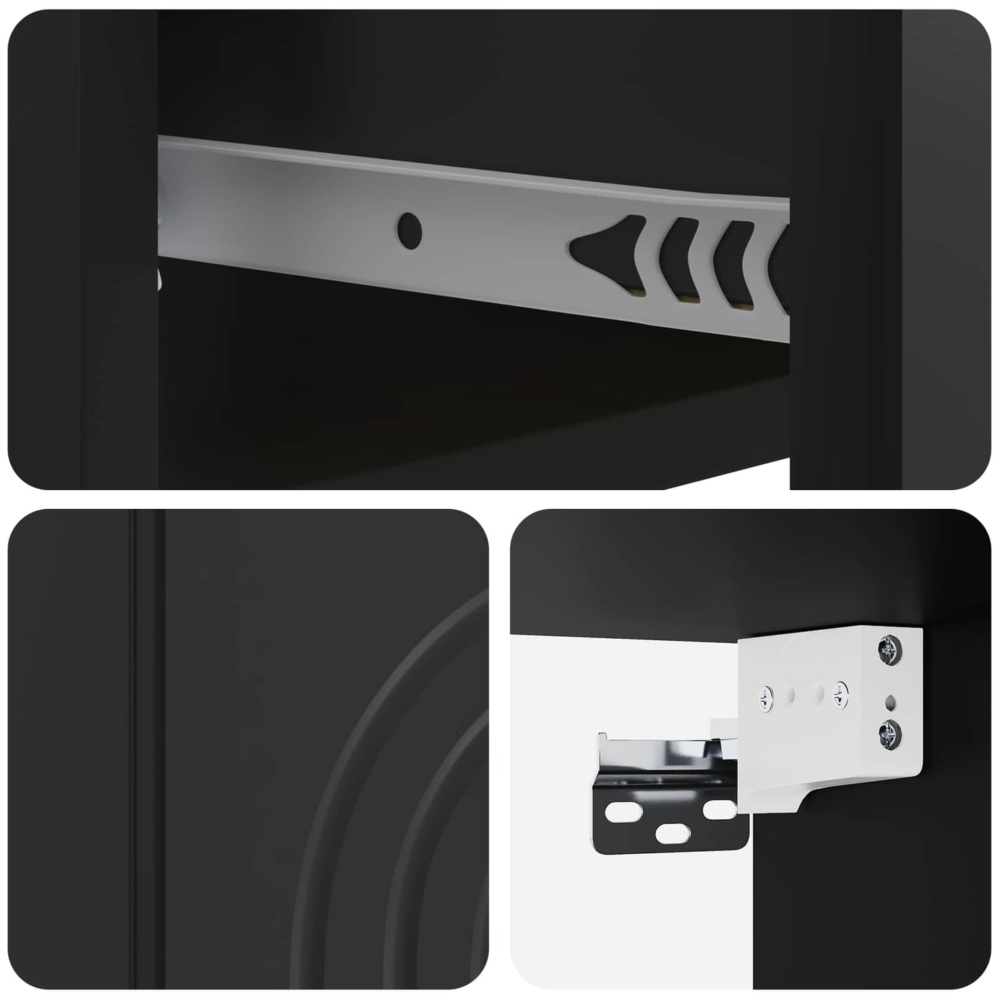 Wall-Mounted Bedside Cabinet 2 pcs Black 33 x 34.5 x 20 cm