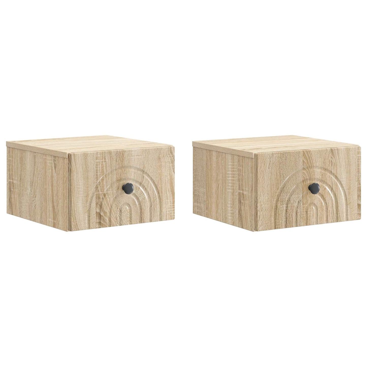 Wall-Mounted Bedside Cabinet 2 pcs Sonoma Oak 33 x 34.5 x 20 cm