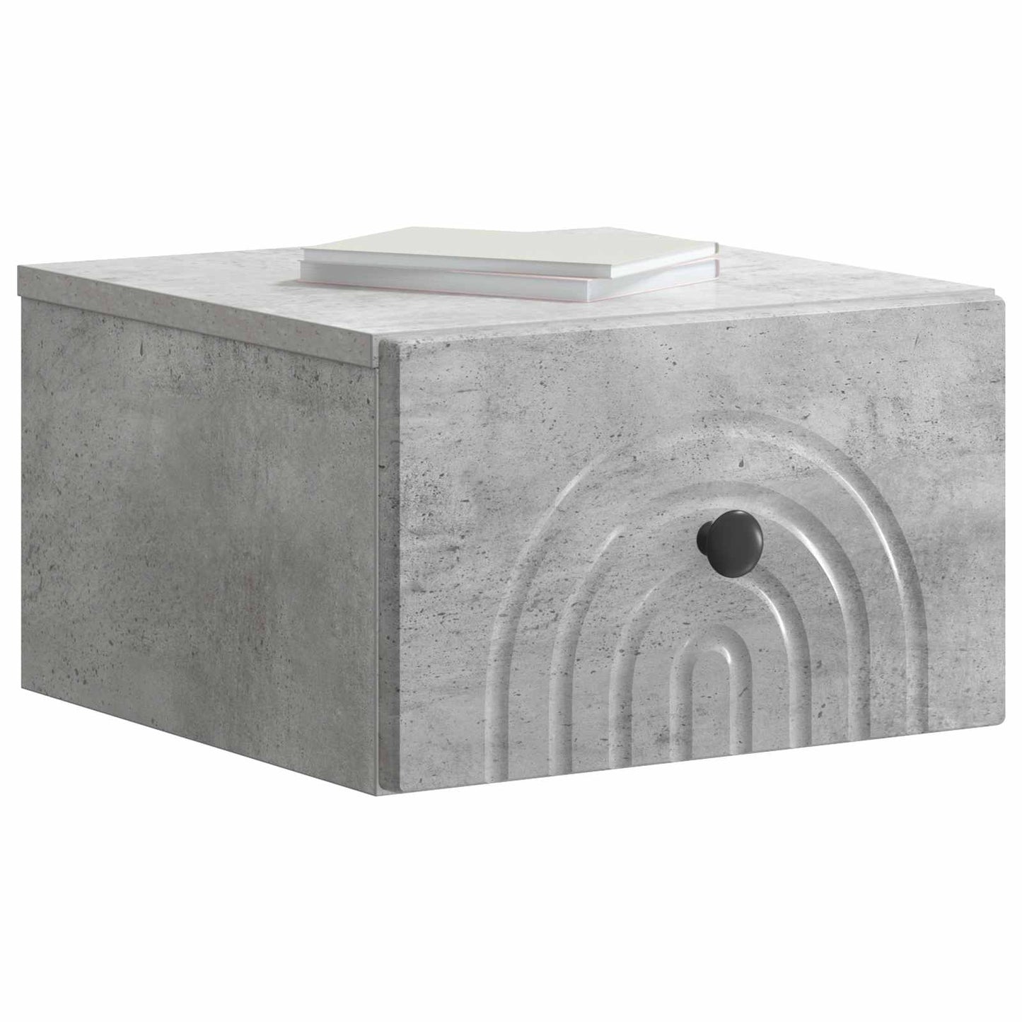 Wall-Mounted Bedside Cabinet Concrete Grey 33 x 34.5 x 20 cm