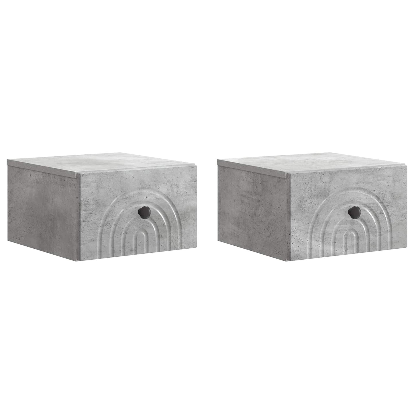Wall-Mounted Bedside Cabinet 2 pcs Concrete Grey