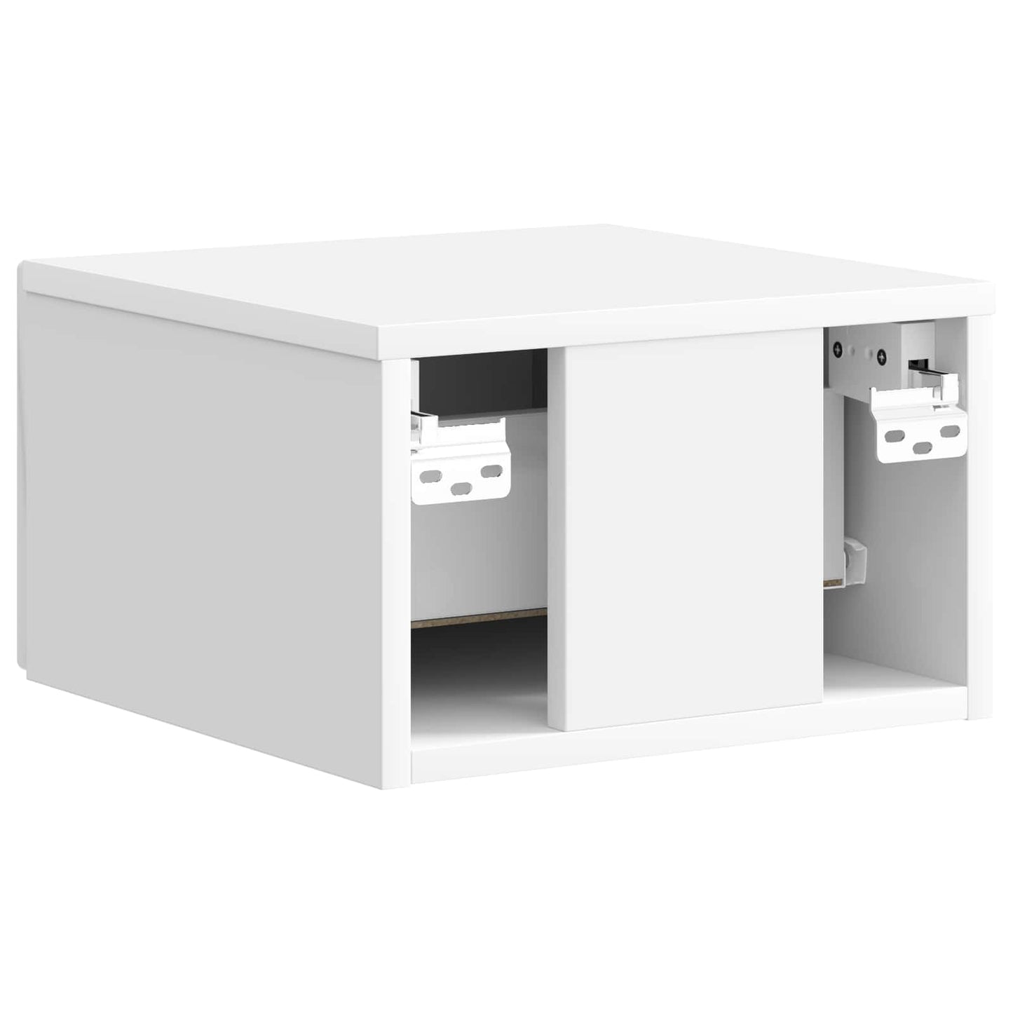 Wall-Mounted Bedside Cabinet with Drawer 2 pcs High Gloss White