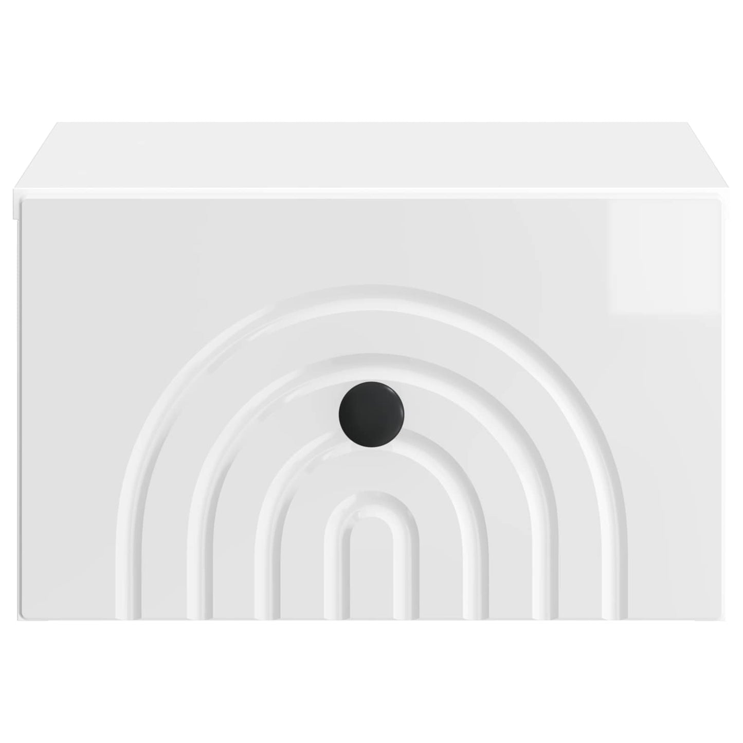 Wall-Mounted Bedside Cabinet with Drawer 2 pcs High Gloss White