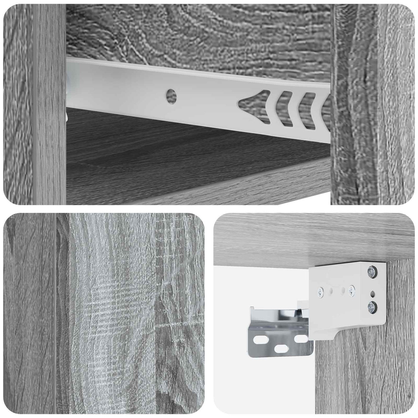 Wall-Mounted Bedside Cabinet 2 pcs Grey Sonoma