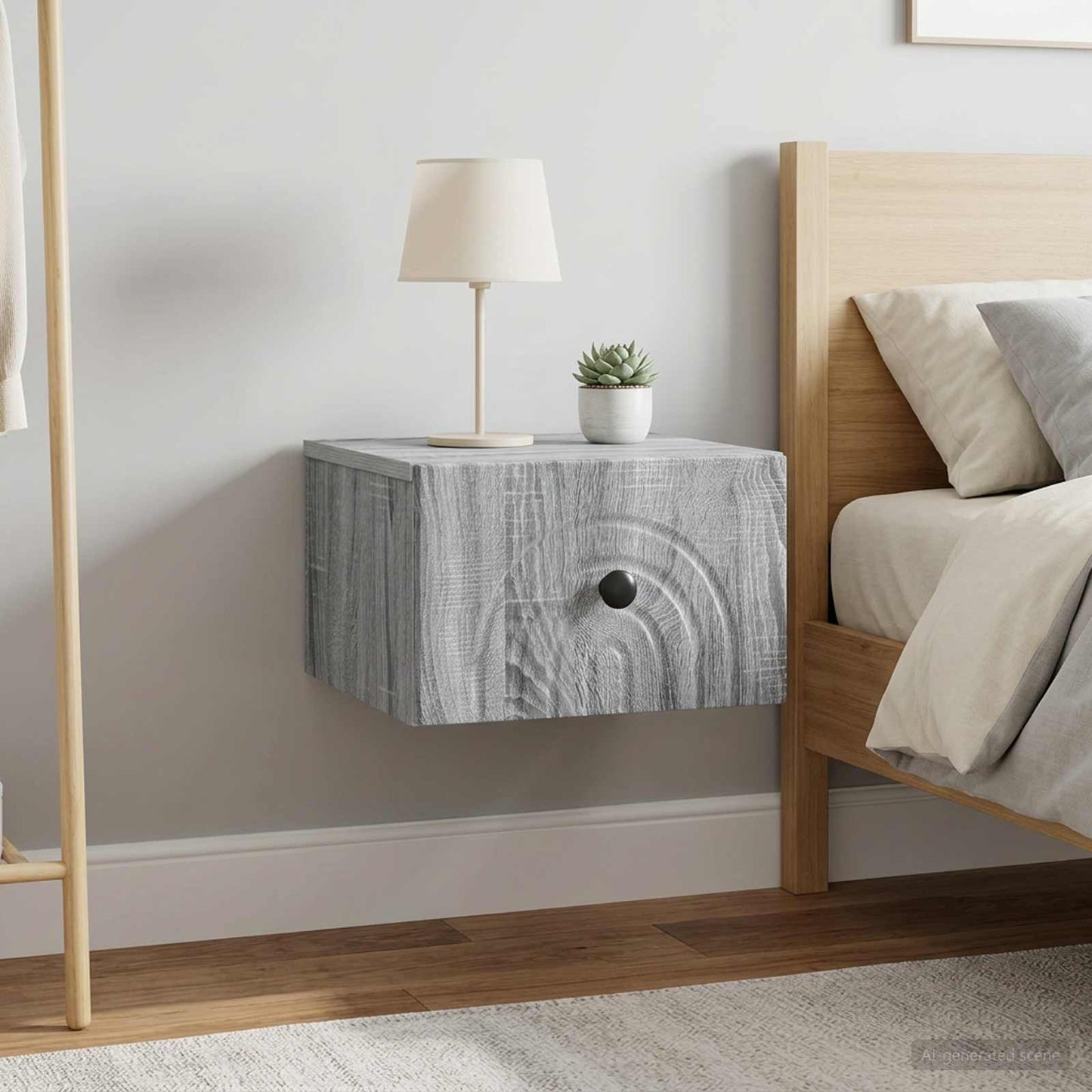 Wall-Mounted Bedside Cabinet 2 pcs Grey Sonoma Engineered Wood