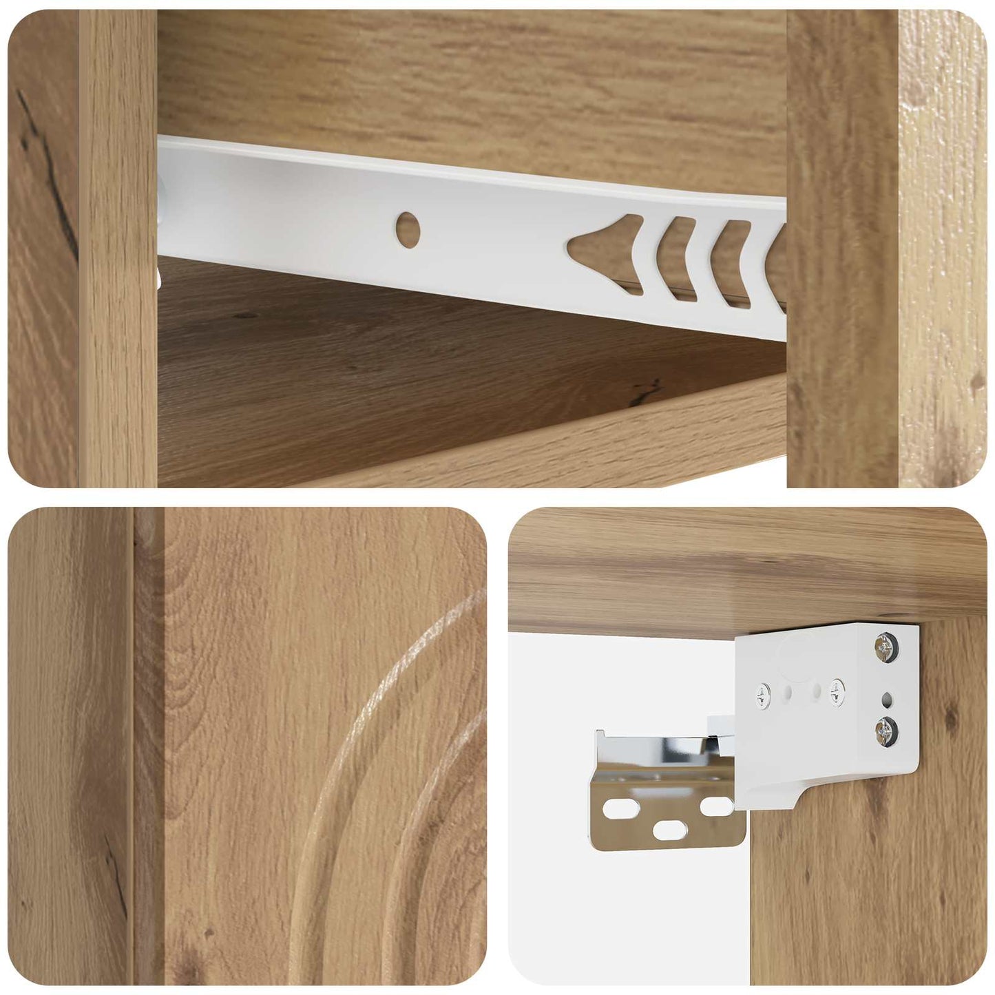 Wall-Mounted Bedside Cabinet 2 pcs Artisan Oak Engineered Wood