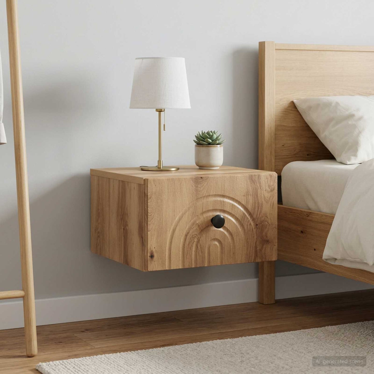 Wall-Mounted Bedside Cabinet 2 pcs Artisan Oak