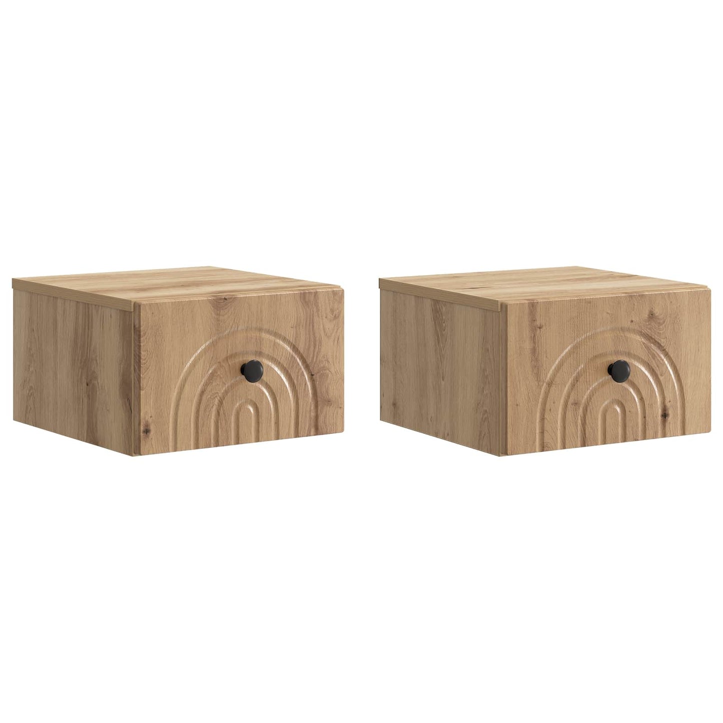 Wall-Mounted Bedside Cabinet 2 pcs Artisan Oak Engineered Wood
