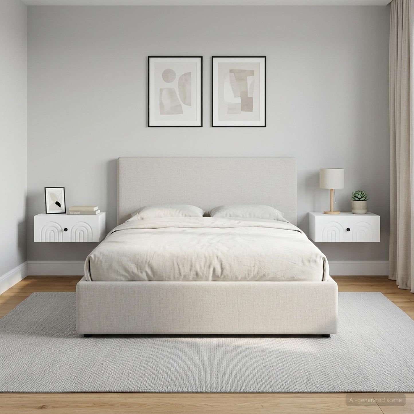Wall-Mounted Bedside Cabinet 2 pcs White 49 x 34.5 x 20 cm
