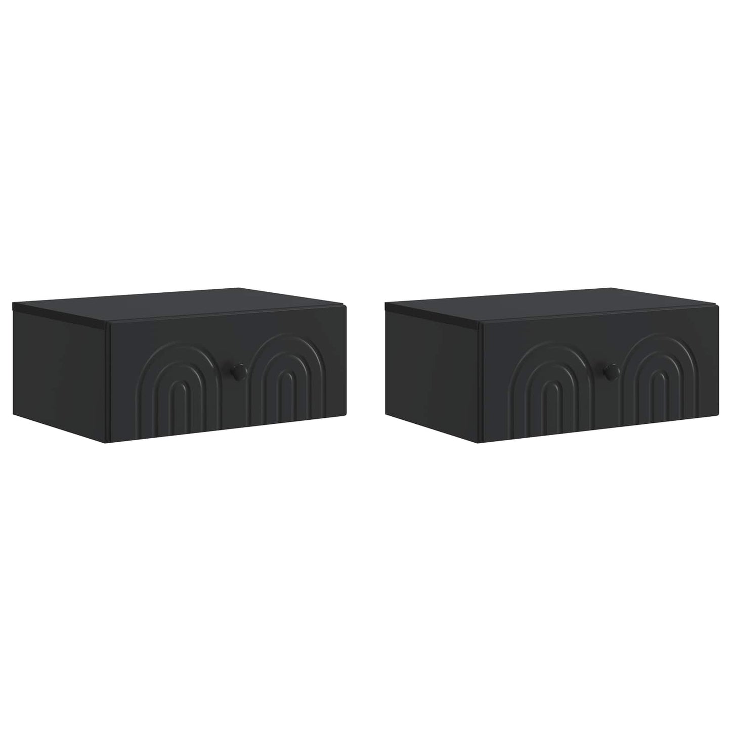 Wall-Mounted Bedside Cabinet 2 pcs Black 49 x 34.5 x 20 cm