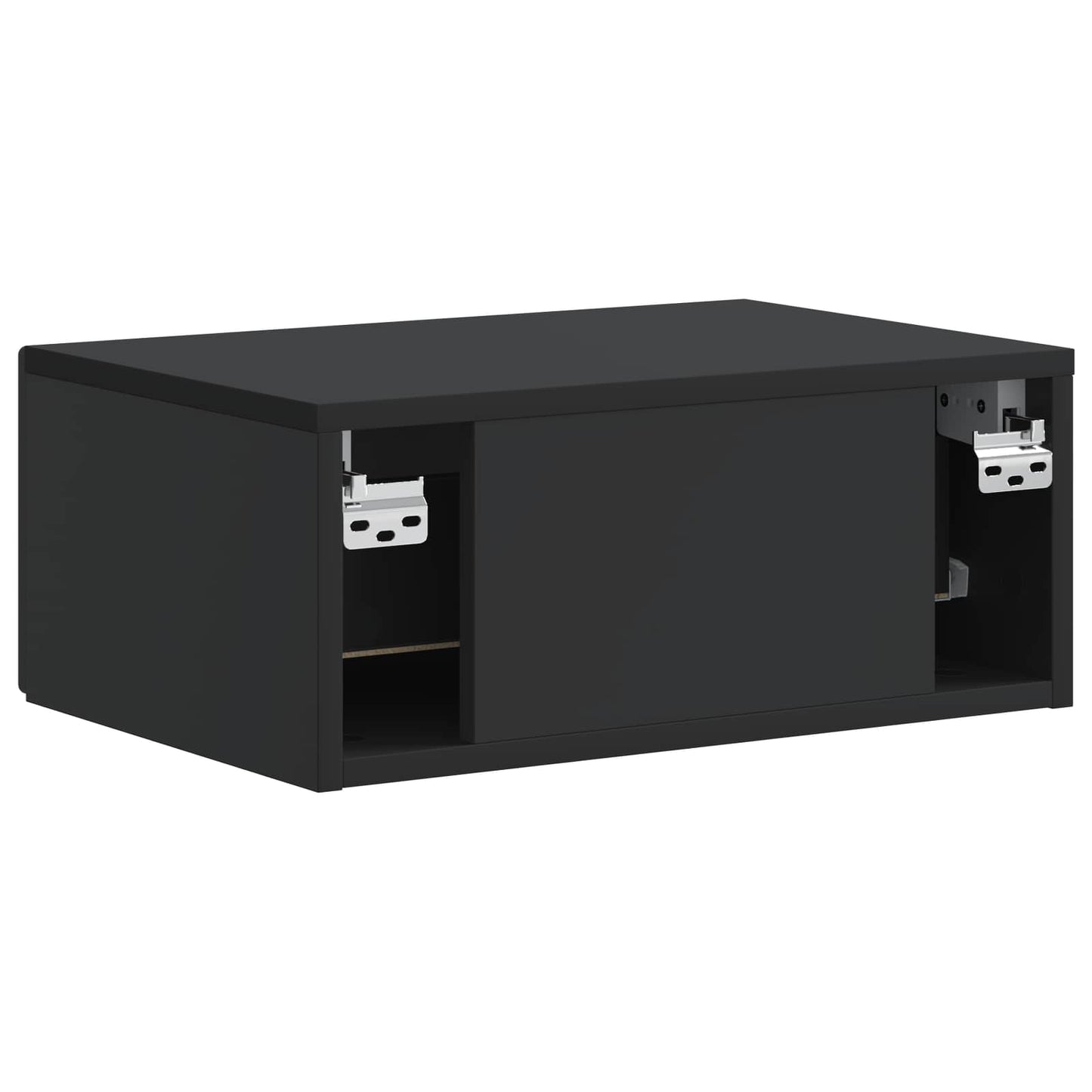Wall-Mounted Bedside Cabinet 2 pcs Black 49 x 34.5 x 20 cm