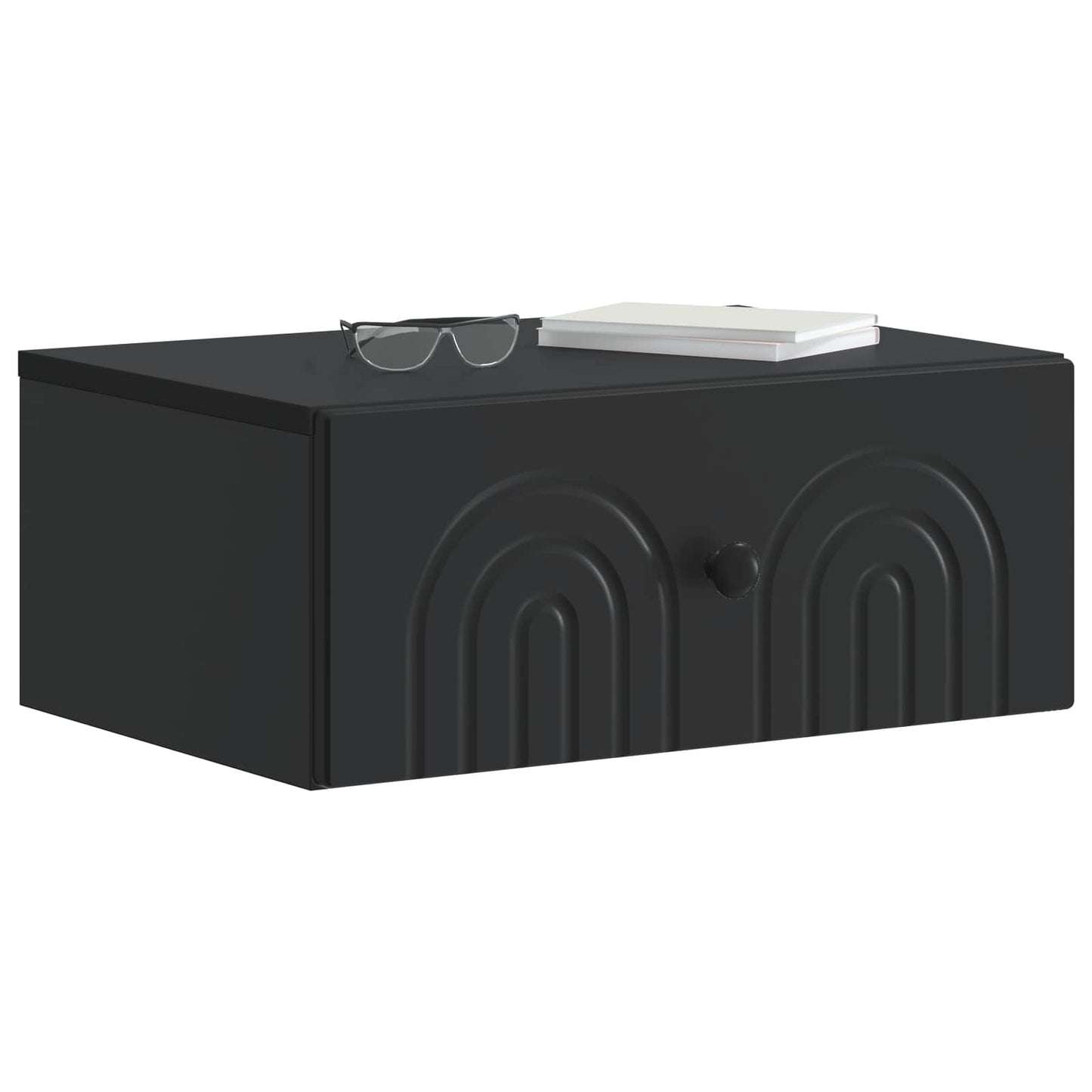 Wall-Mounted Bedside Cabinet 2 pcs Black 49 x 34.5 x 20 cm