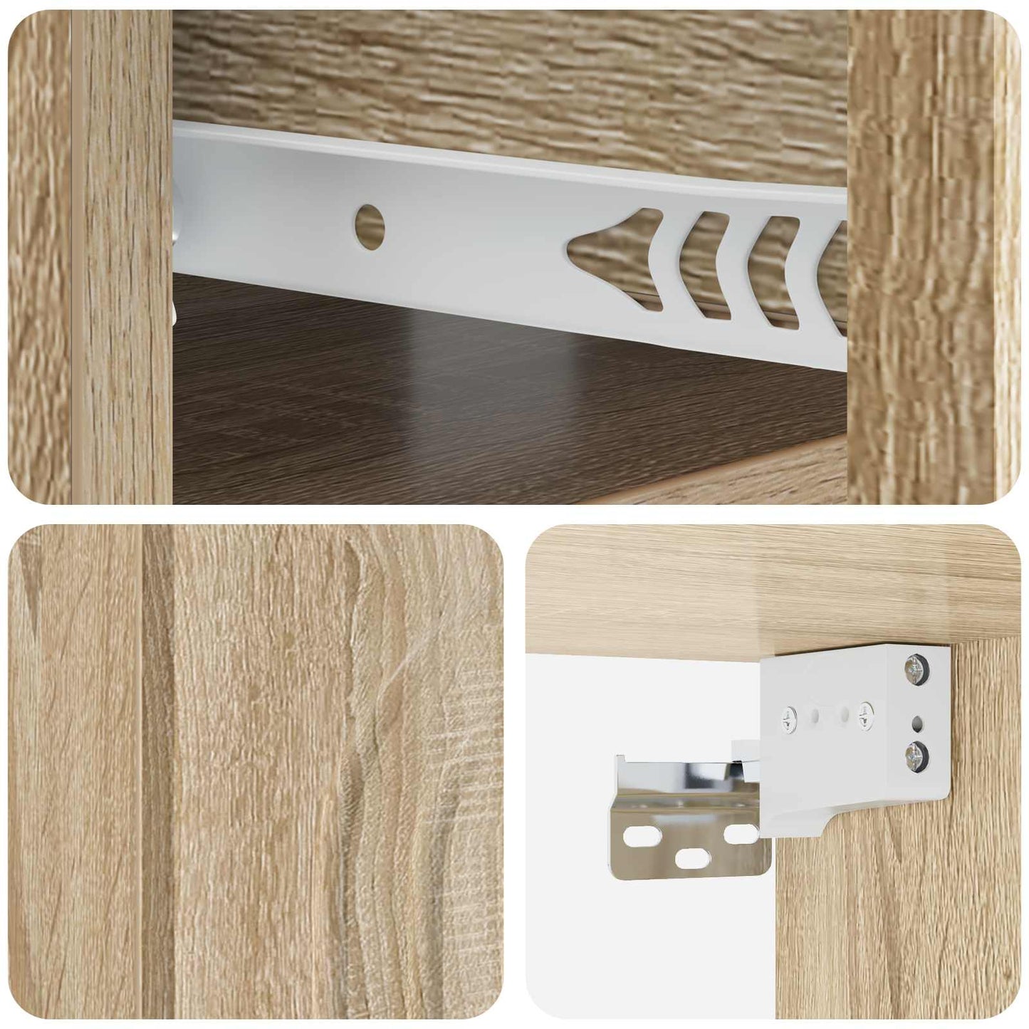 Wall-Mounted Bedside Cabinet 2 pcs Sonoma Oak 49 x 34.5 x 20 cm