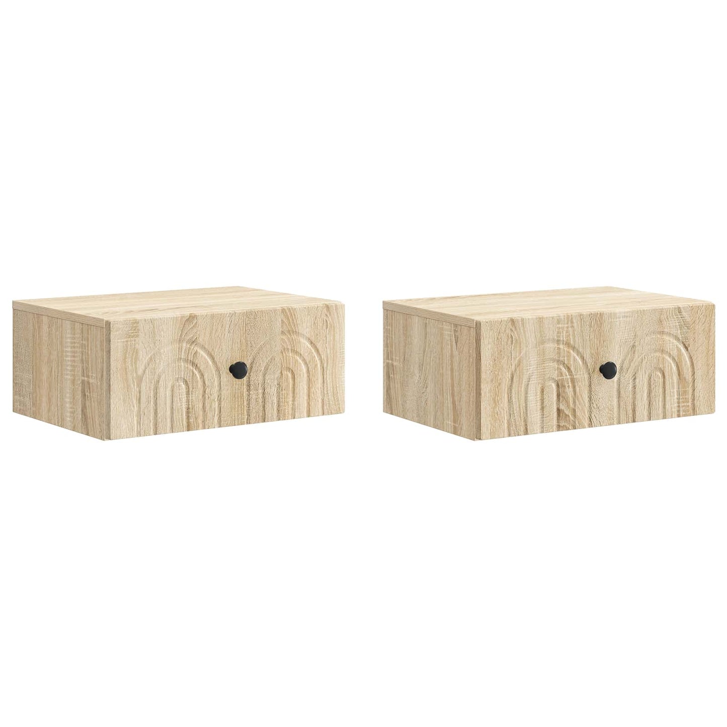 Wall-Mounted Bedside Cabinet 2 pcs Sonoma Oak 49 x 34.5 x 20 cm