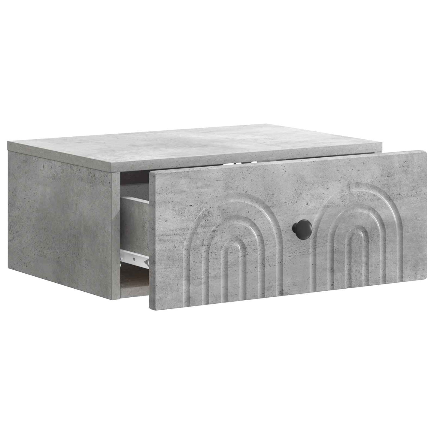 Wall-Mounted Bedside Cabinet with Drawer 2 pcs Concrete Grey