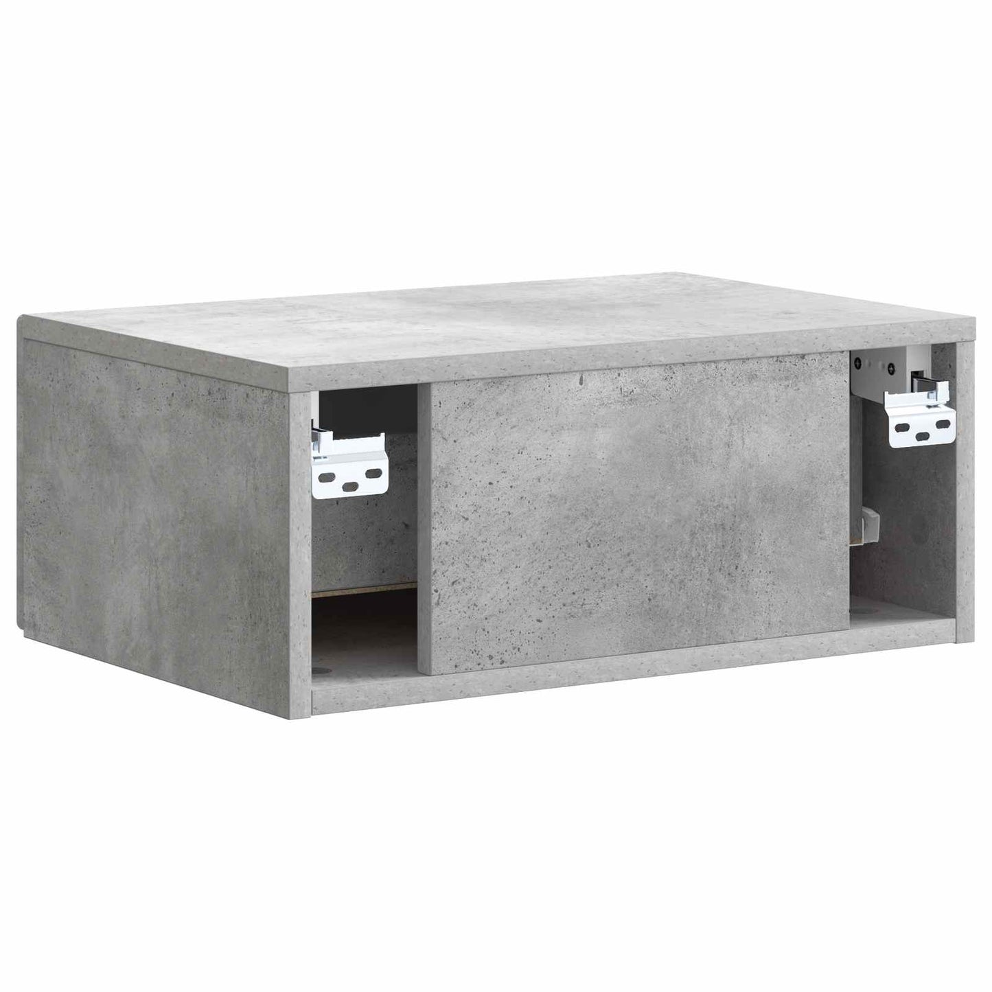 Wall-Mounted Bedside Cabinet with Drawer 2 pcs Concrete Grey
