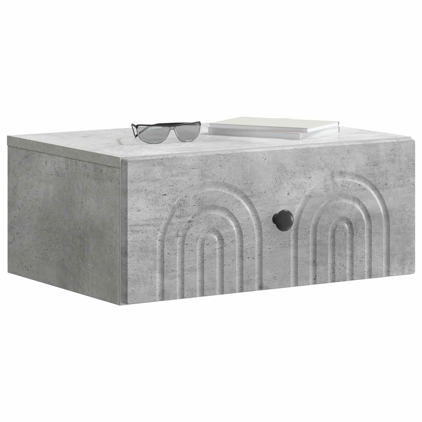 Wall-Mounted Bedside Cabinet 2 pcs Concrete Grey
