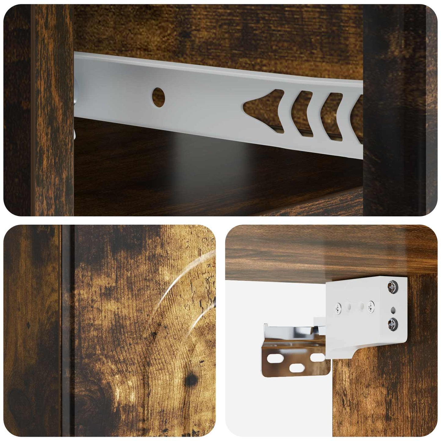 Wall-Mounted Bedside Cabinet 2 pcs Smoked Oak 49 x 34.5 x 20 cm