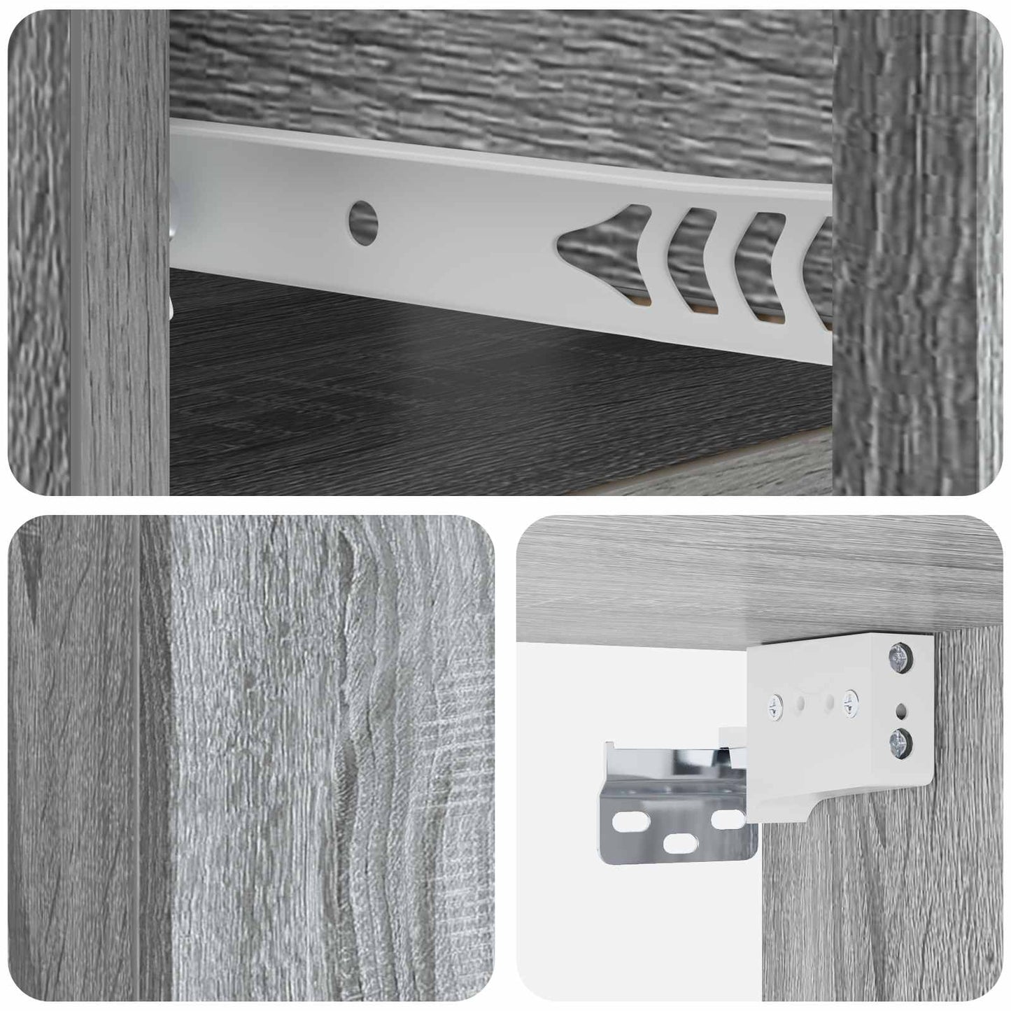 Wall-Mounted Bedside Cabinet 2 pcs Grey Sonoma Engineered Wood