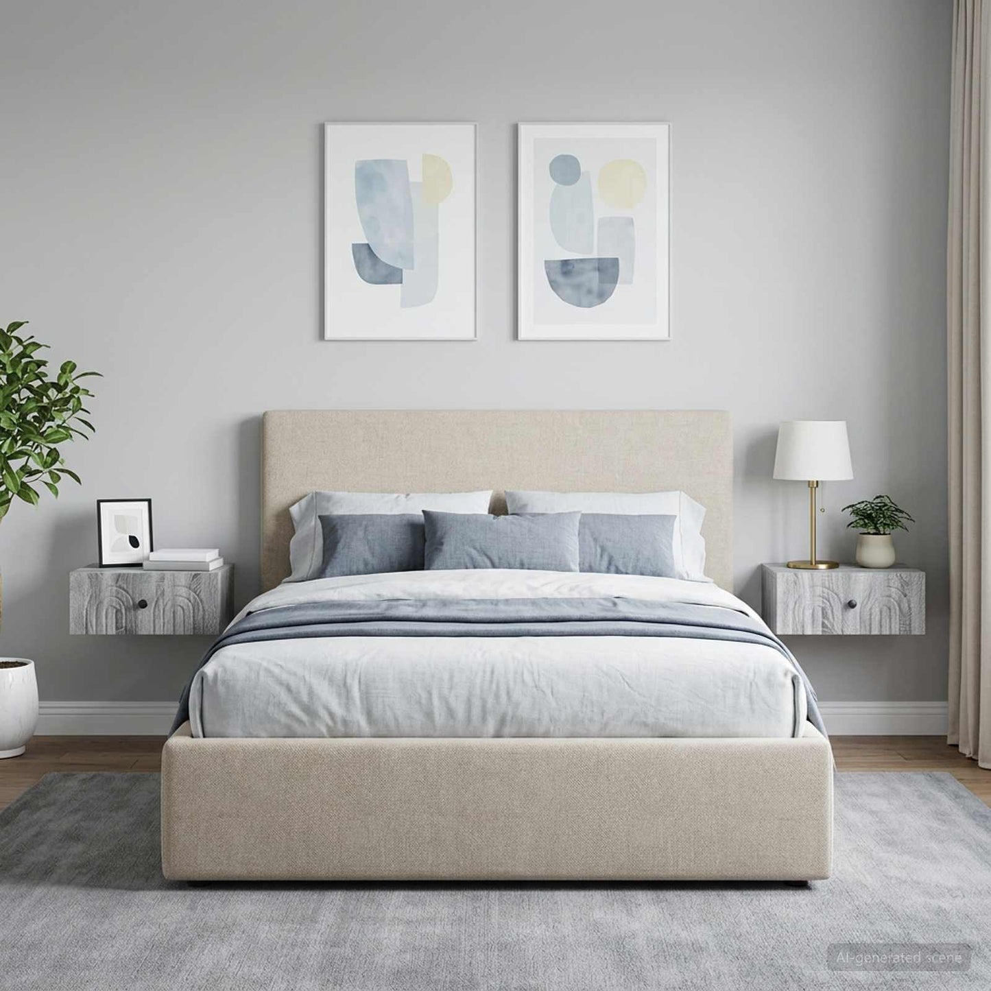 Wall-Mounted Bedside Cabinet 2 pcs Grey Sonoma