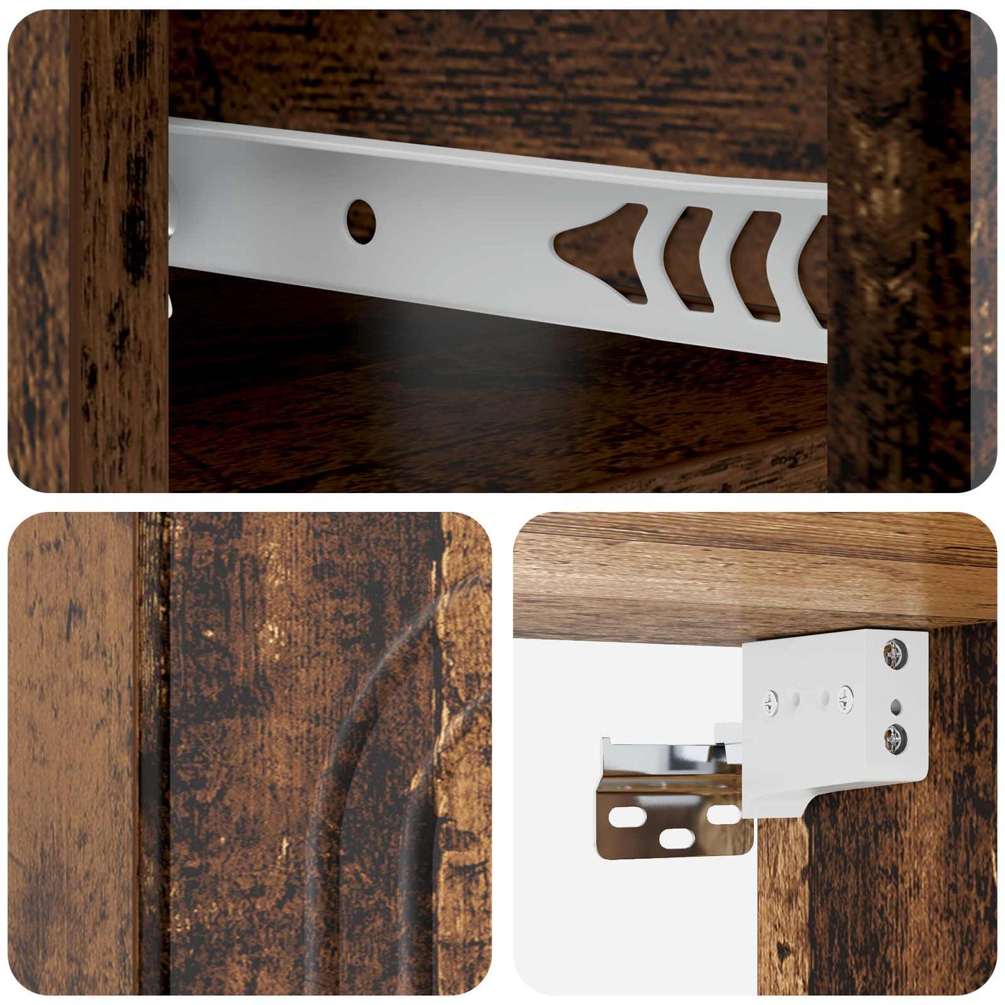 Wall-Mounted Bedside Cabinet Old Wood 49 x 34.5 x 20 cm